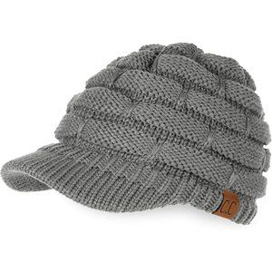 Hatsandscarf Exclusives Women's Ribbed Knit Hat with Brim